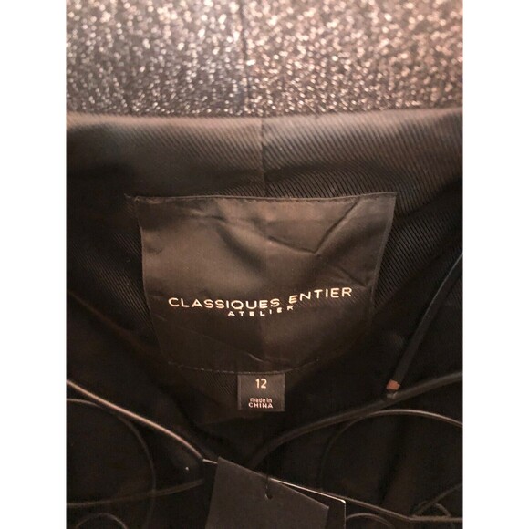 Classiques Entier Black Flecked Women's Blazer Lined size 12 3 Button $298 - Picture 3 of 6